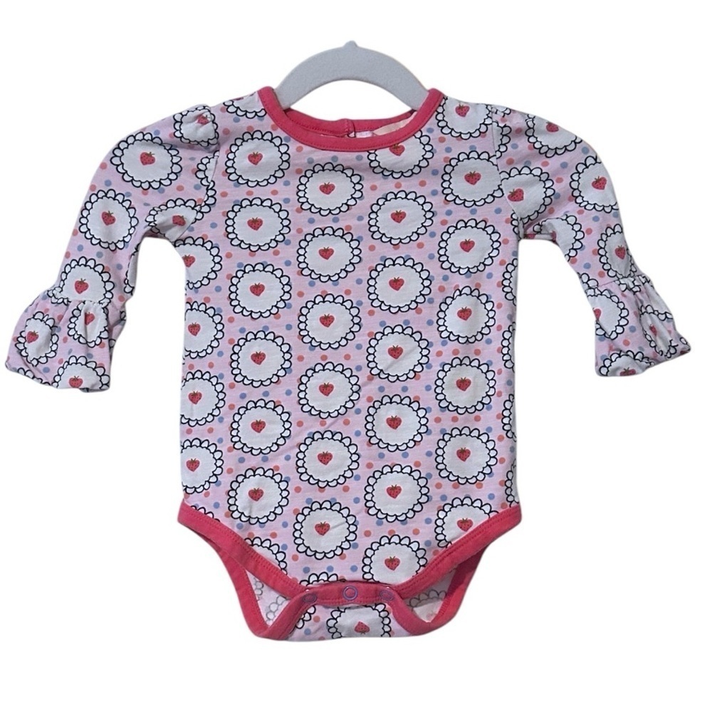 Matilda Jane Girls 3-6M Strawberry Print Long Sleeve Bodysuit